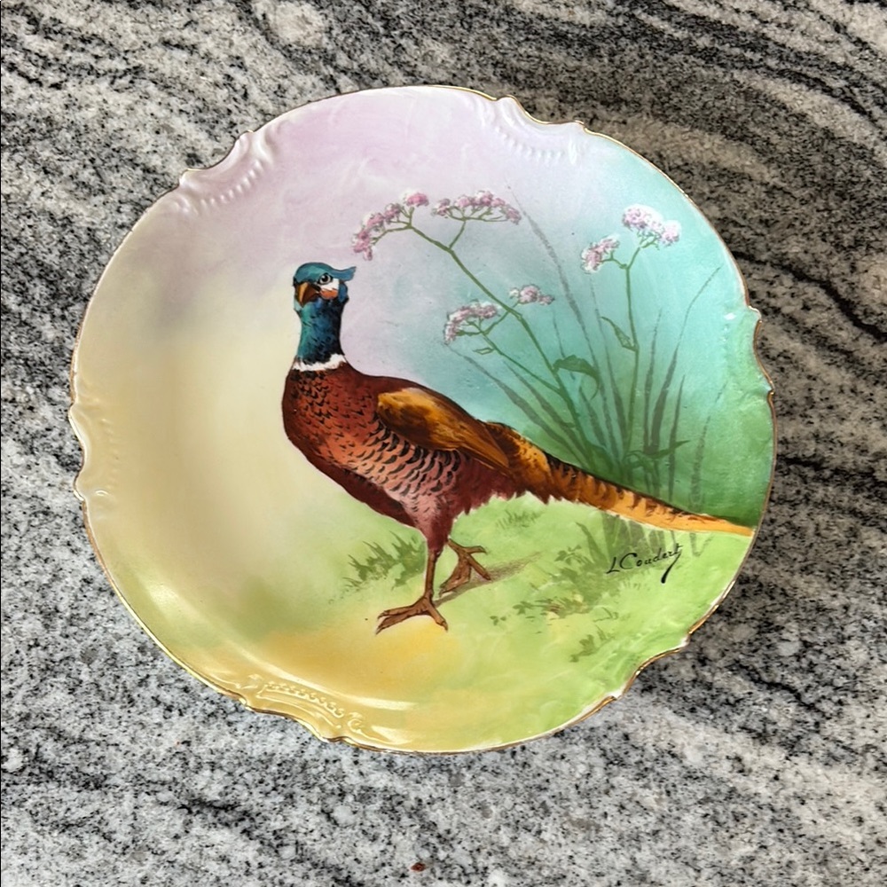 Coronet Limoges France hand painted artist signed Decorative plate